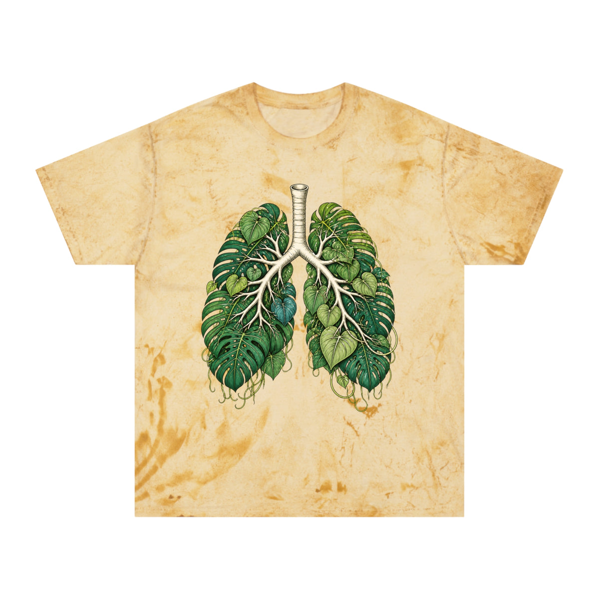 Botanical Lungs Tee — Green Leaf Anatomy Graphic T-Shirt