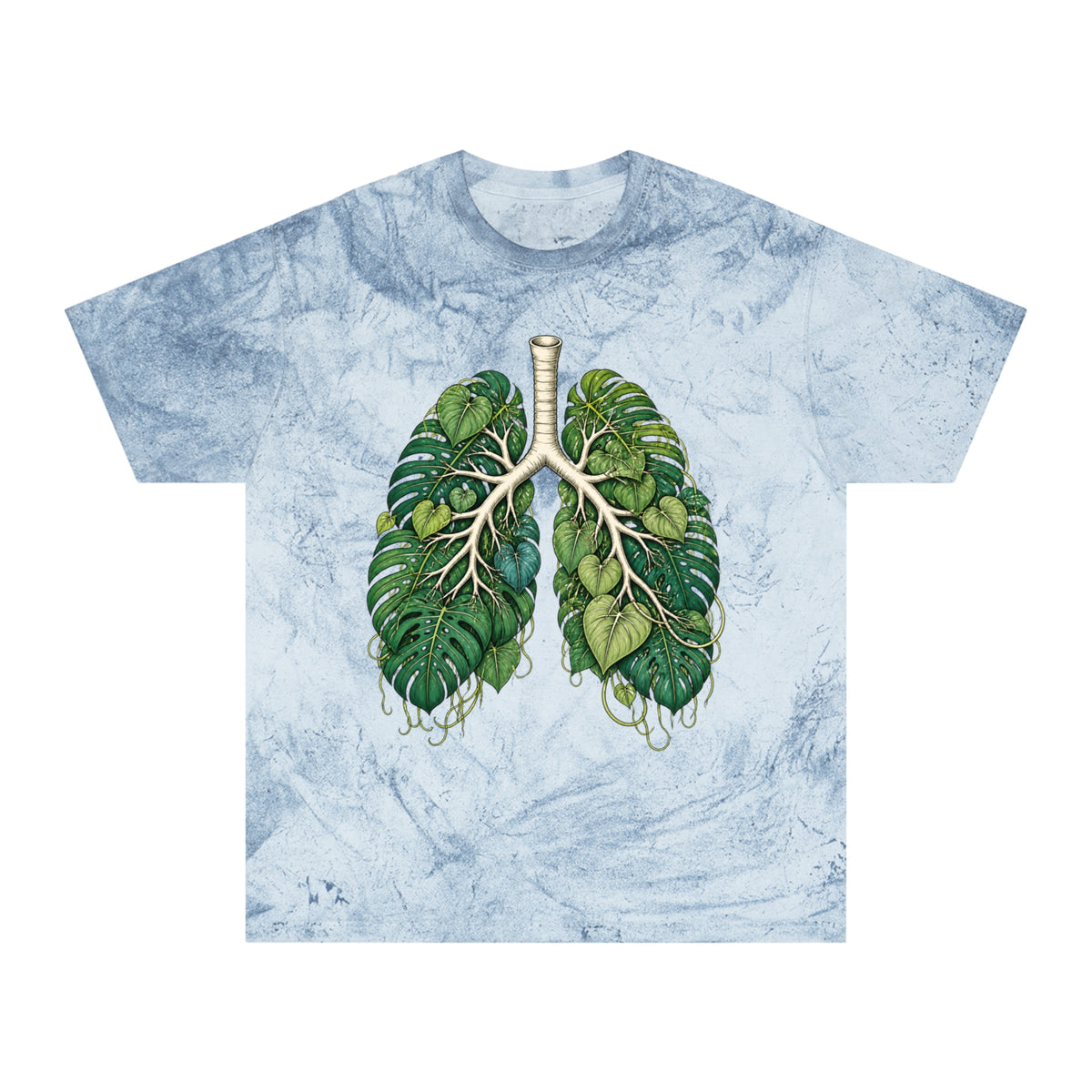 Botanical Lungs Tee — Green Leaf Anatomy Graphic T-Shirt