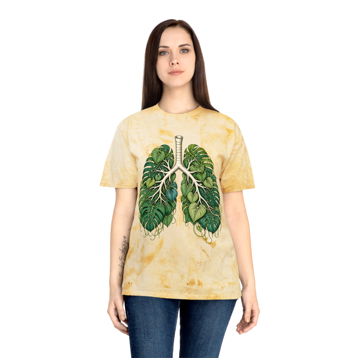 Botanical Lungs Tee — Green Leaf Anatomy Graphic T-Shirt