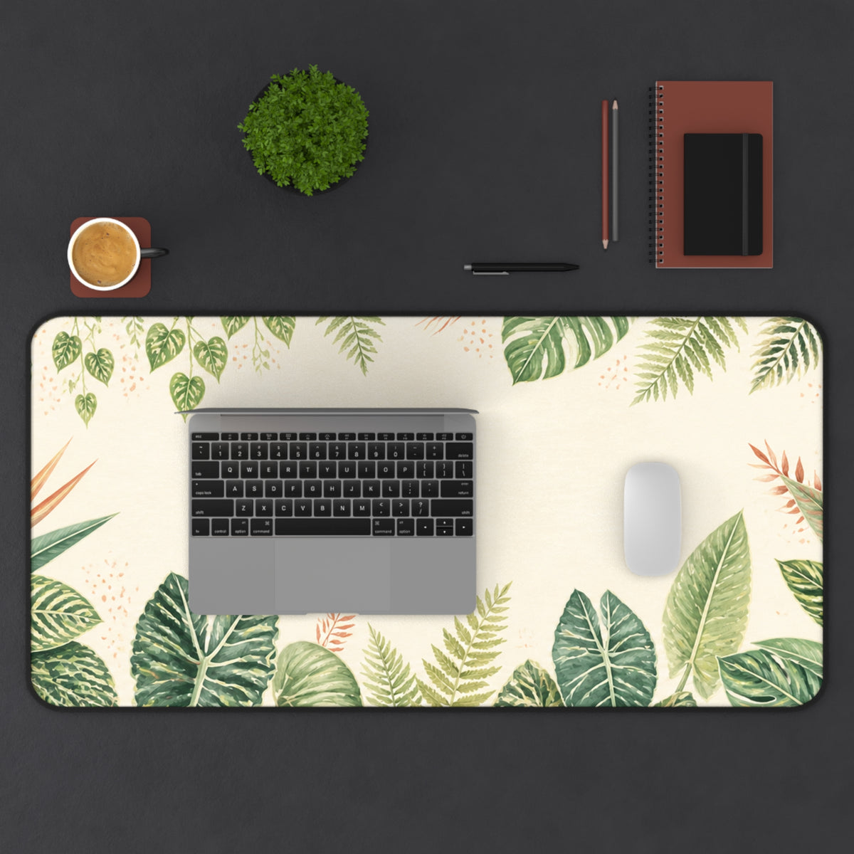 Botanical Leaf Desk Mat – Tropical Green Plant Mouse Pad Surface