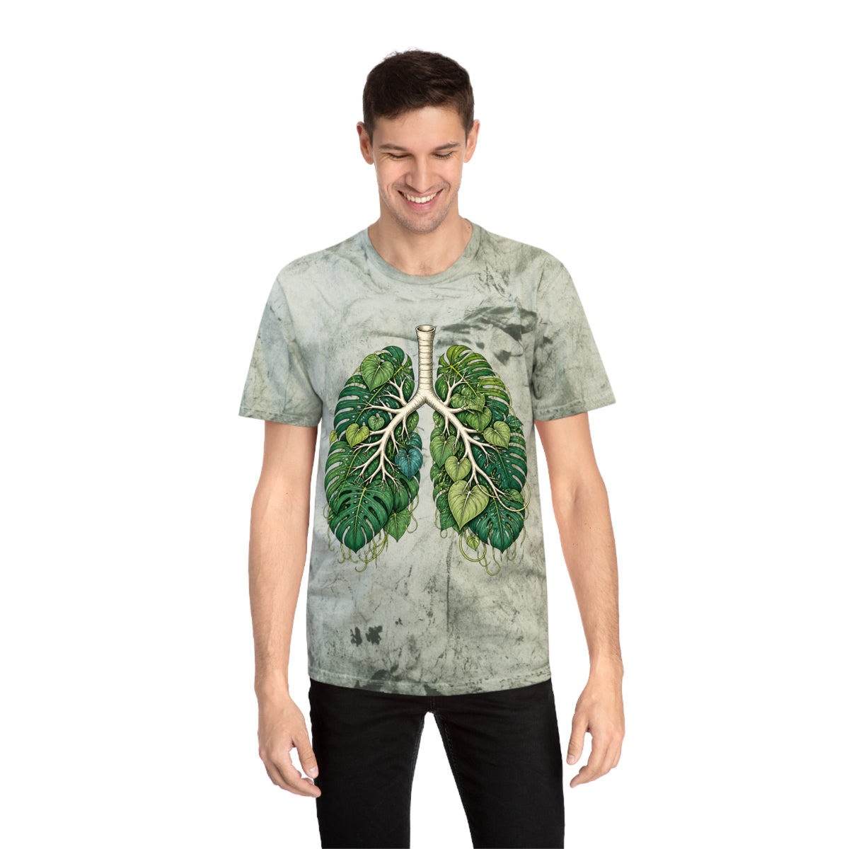 Botanical Lungs Tee — Green Leaf Anatomy Graphic T-Shirt