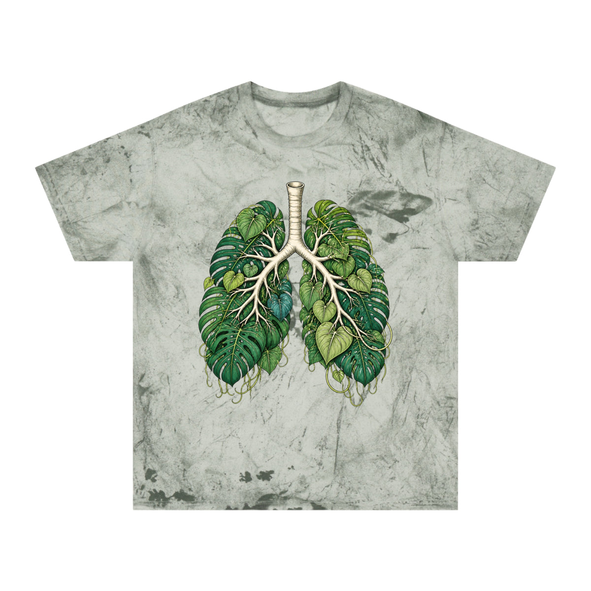 Botanical Lungs Tee — Green Leaf Anatomy Graphic T-Shirt