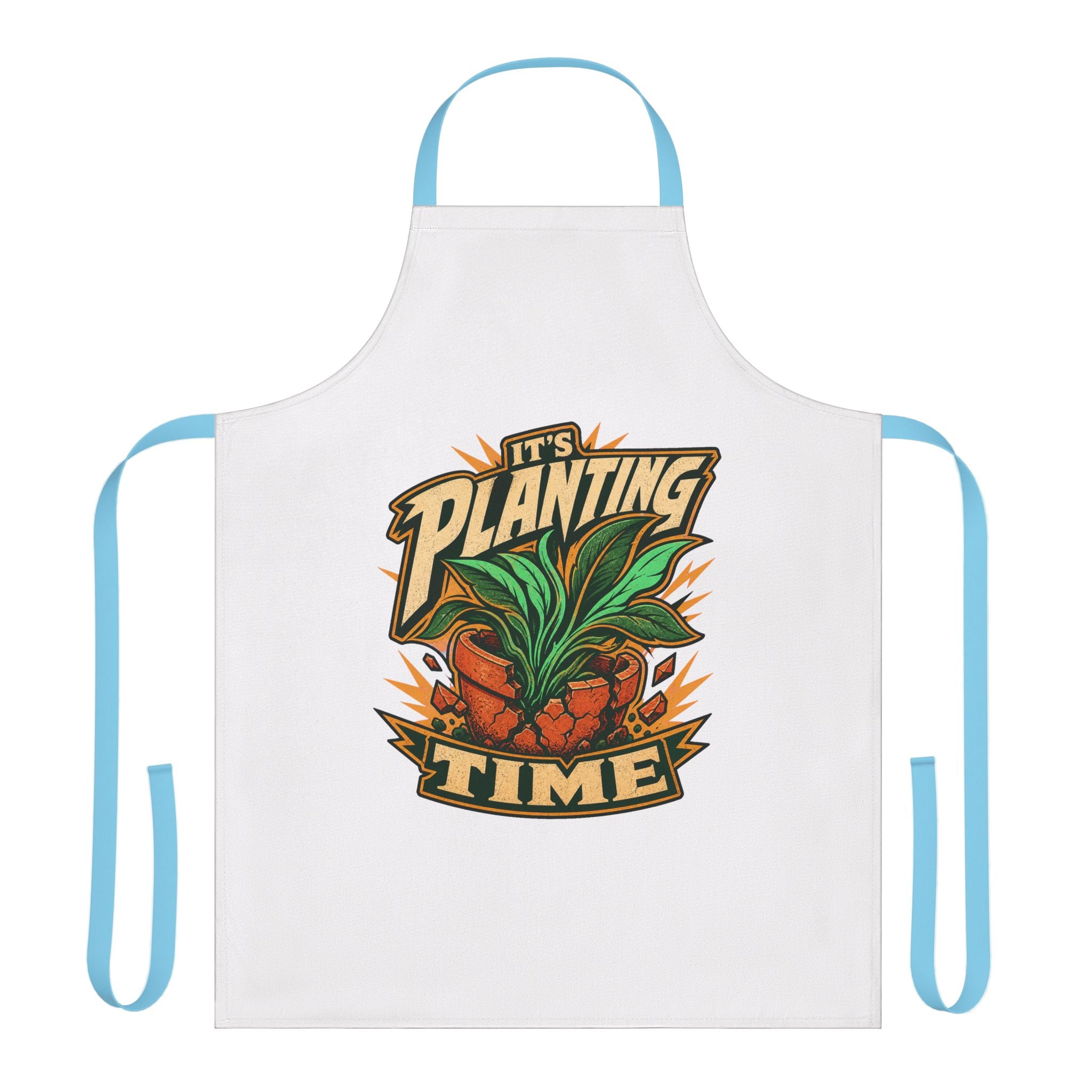 Planting Time Apron — Gardening Chef Apron with "It’s Planting Time" Graphic