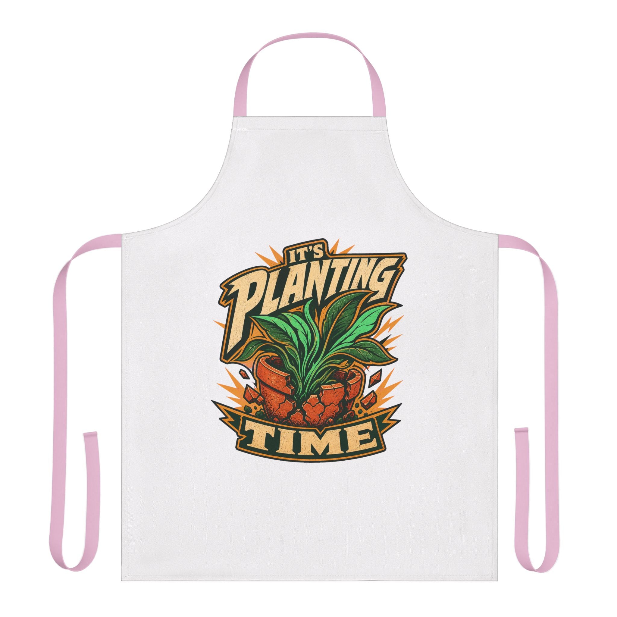 Planting Time Apron — Gardening Chef Apron with "It’s Planting Time" Graphic