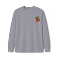 Autumn Plant Crewneck Long Sleeve Tee — Fall Pumpkin & Monstera