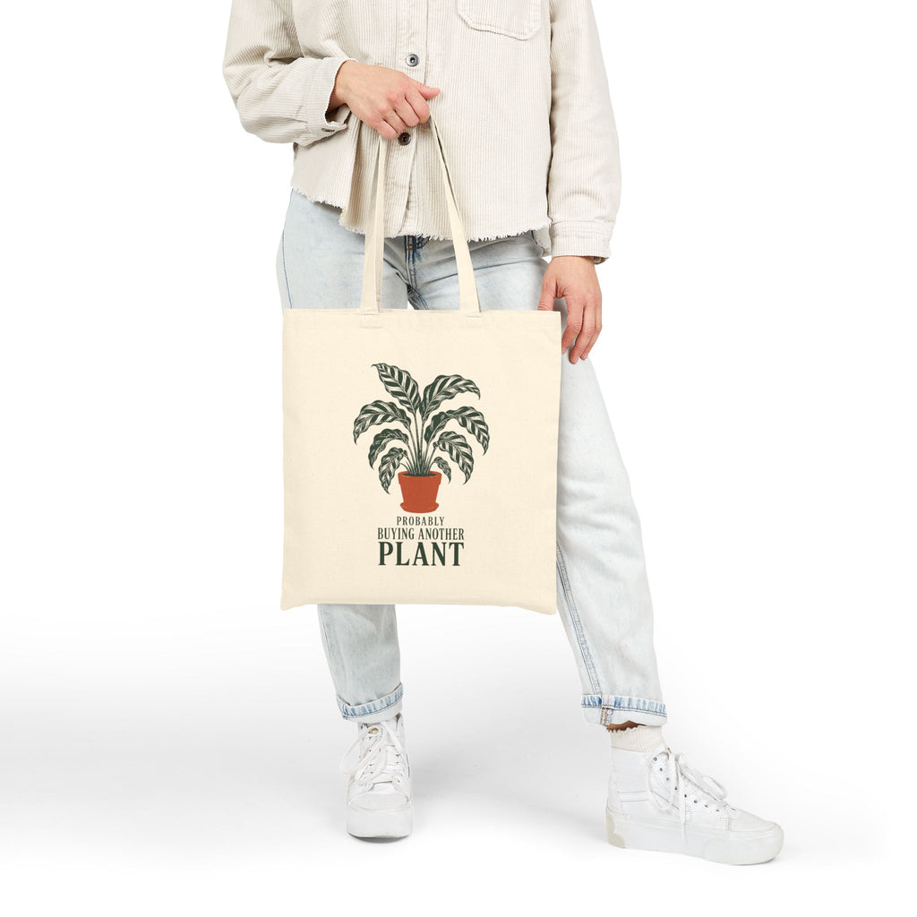 Plant Lover Tote Bag — "Probably Buying Another Plant" Cotton Canvas Tote