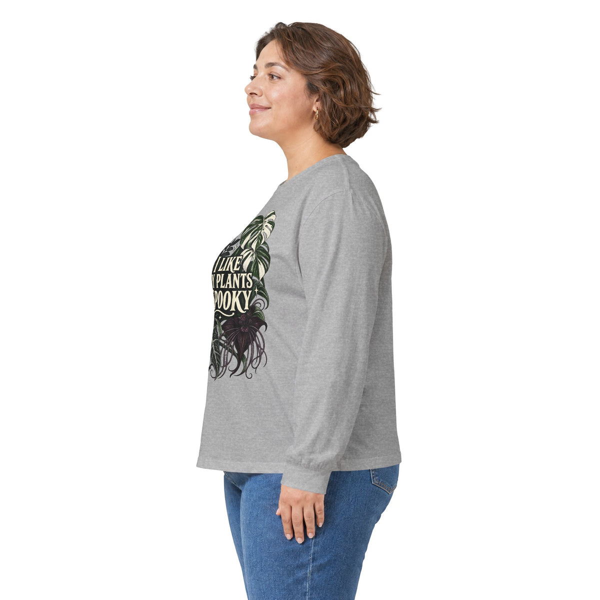 Spooky Plant Lover Long Sleeve Tee — "I Like My Plants Spooky" Graphic