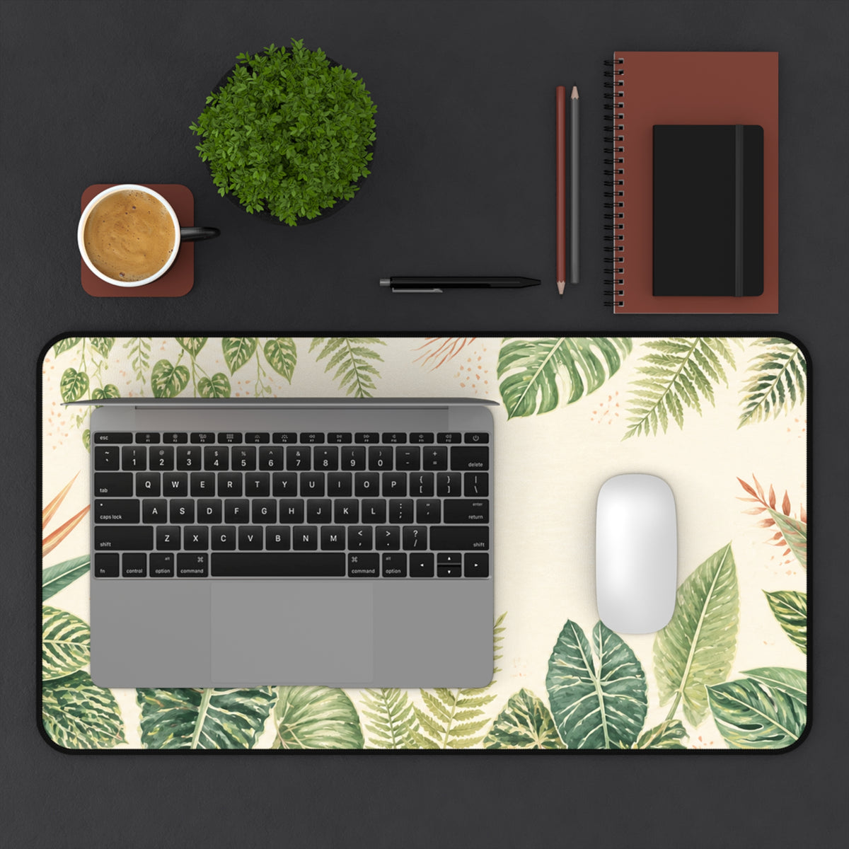 Botanical Leaf Desk Mat – Tropical Green Plant Mouse Pad Surface