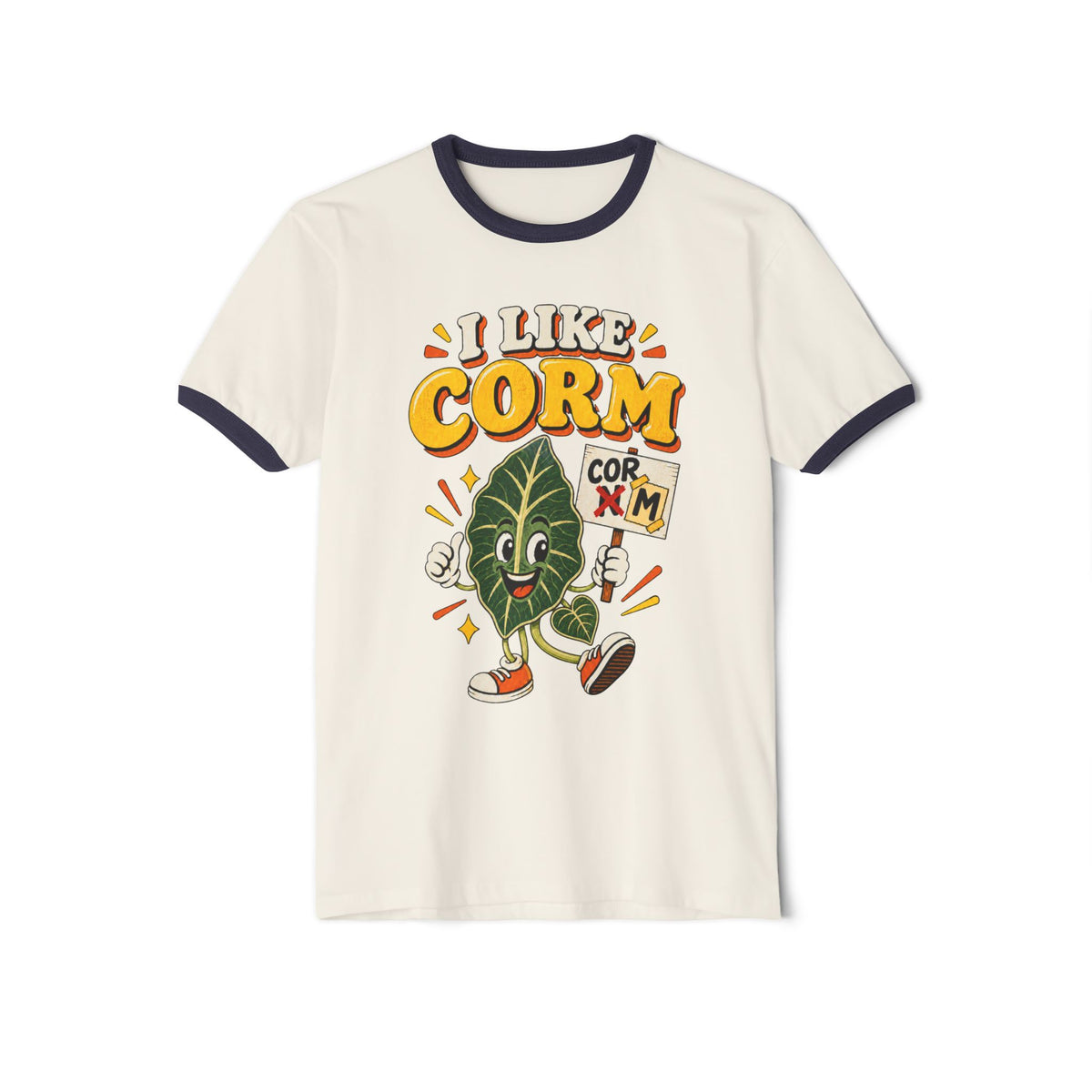 I Like Corm T‑Shirt — Funny Corn Leaf Retro Ringer Tee