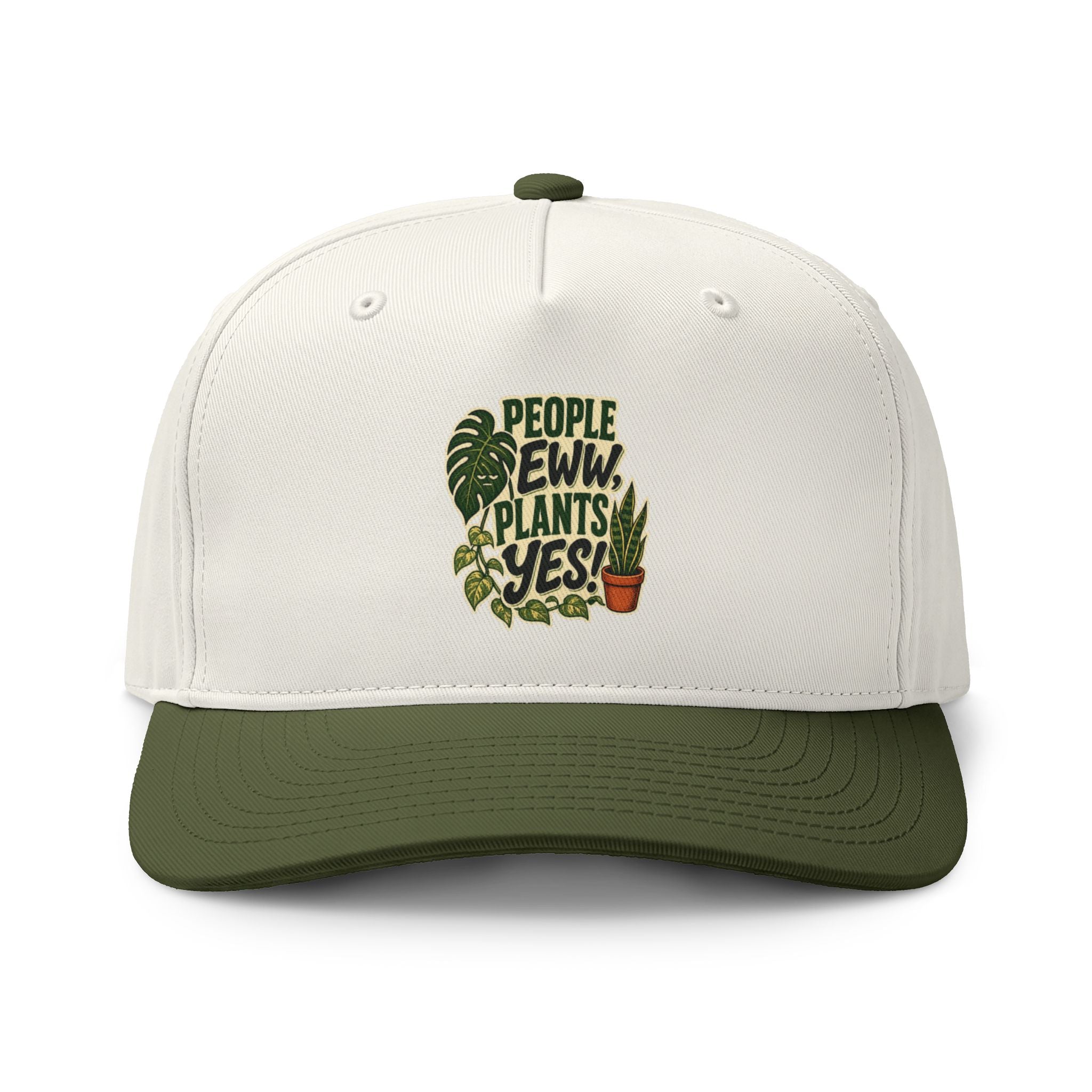Plant Lover Two-Tone Cap — "People Eww, Plants Yes!" Embroidered Hat