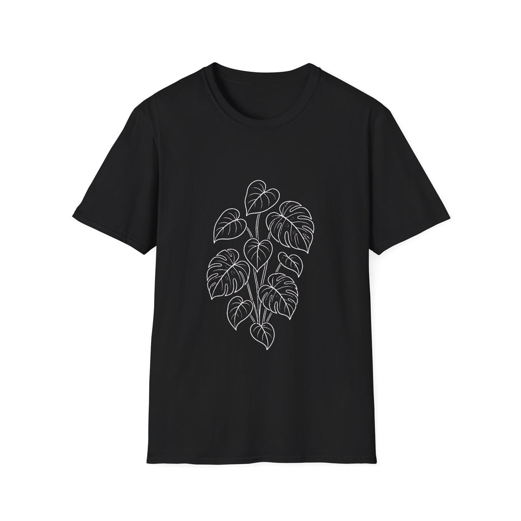 Monstera Line Art T-Shirt — Minimal Plant Lover Tee