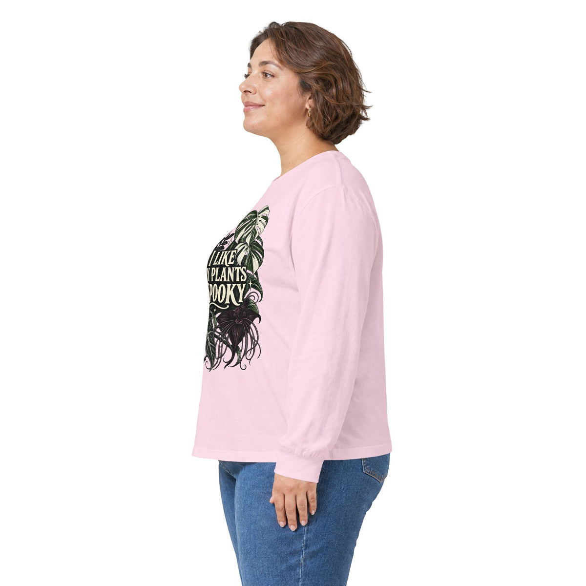 Spooky Plant Lover Long Sleeve Tee — "I Like My Plants Spooky" Graphic