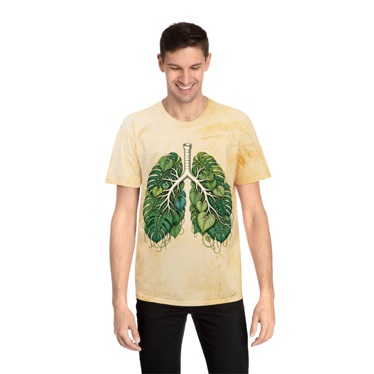 Botanical Lungs Tee — Green Leaf Anatomy Graphic T-Shirt
