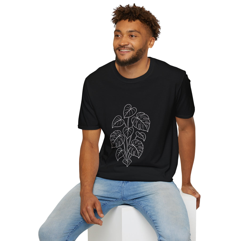 Monstera Line Art T-Shirt — Minimal Plant Lover Tee