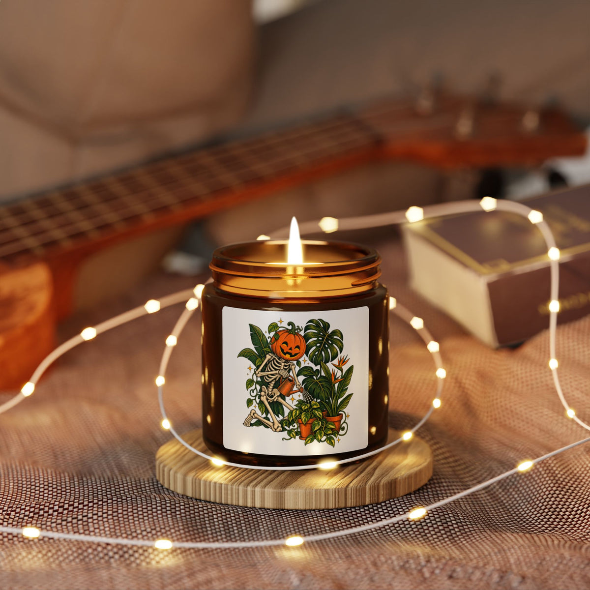 Pumpkin Planting Soy Candle — Amber Jar Fall Scented Candle