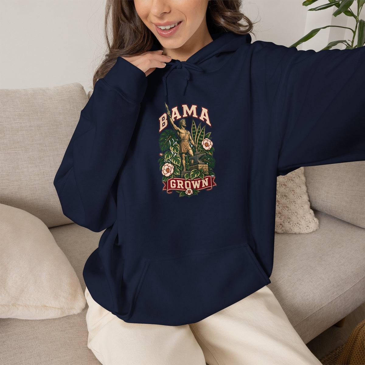 Plant Parent Hoodie — "Alabama Grown" Floral Vintage Garden Pullover