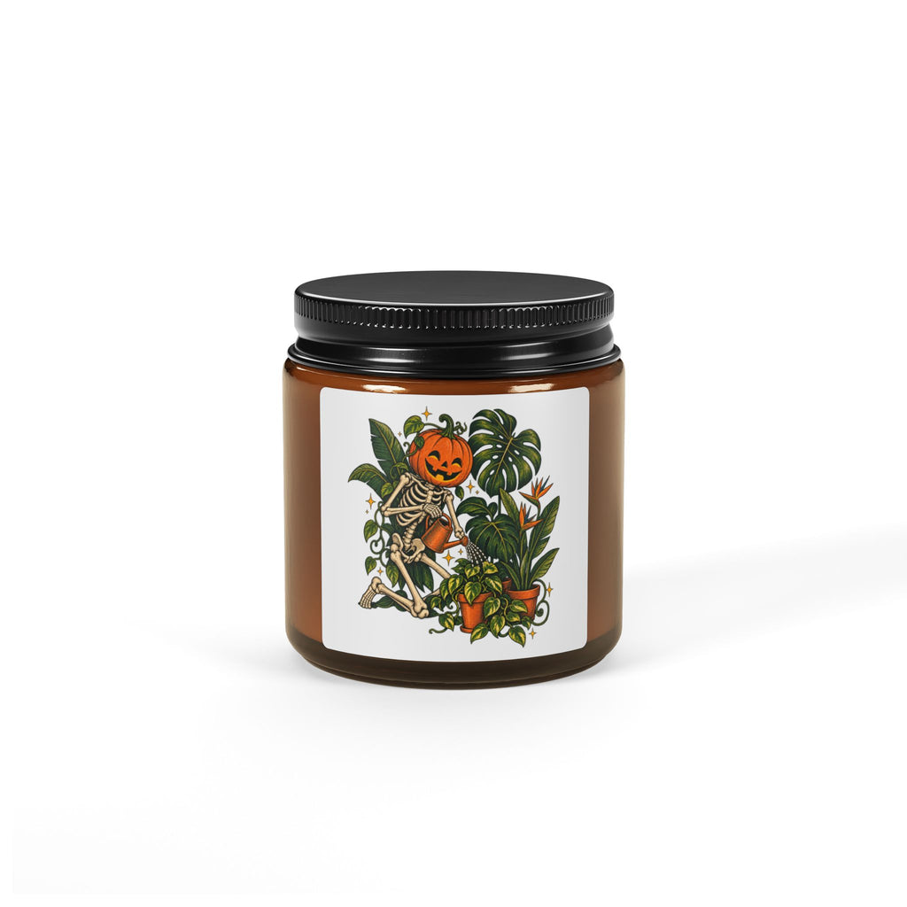 Pumpkin Planting Soy Candle — Amber Jar Fall Scented Candle