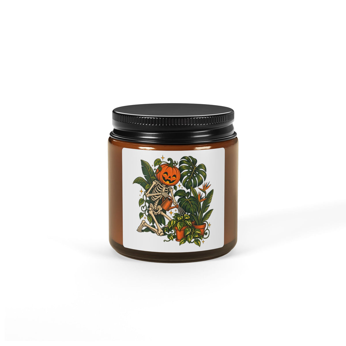 Pumpkin Planting Soy Candle — Amber Jar Fall Scented Candle