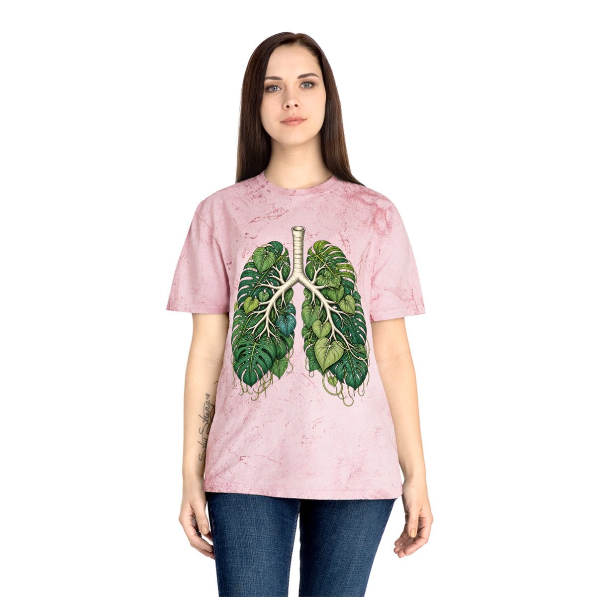 Botanical Lungs Tee — Green Leaf Anatomy Graphic T-Shirt